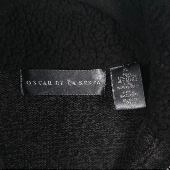OSCAR DE LA RENTA 1/4 Zip Rib Mock Neck Hem Cuffs Pullover Sweater Size XL - Picture 2 of 8